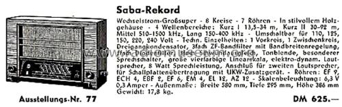 Rekord WK; SABA; Villingen (ID = 2802031) Radio