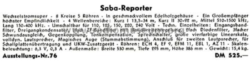 Reporter WK; SABA; Villingen (ID = 2802203) Radio