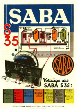 S35G = SG35; SABA; Villingen (ID = 2838457) Radio