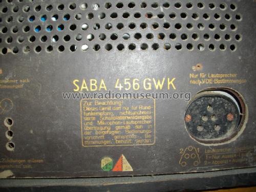 S-456GWK 456GWK; SABA; Villingen (ID = 1768345) Radio