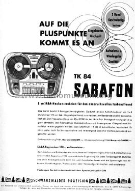 Sabafon TK84; SABA; Villingen (ID = 299361) R-Player