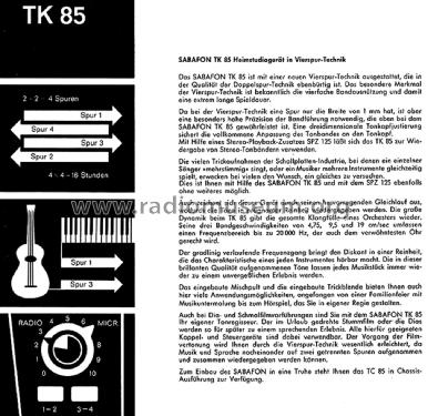 Sabafon TK85; SABA; Villingen (ID = 2227216) R-Player