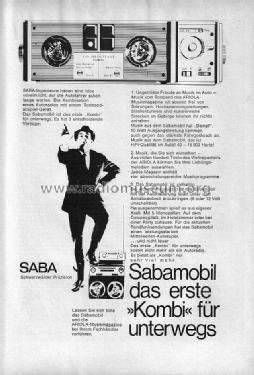 Sabamobil TK-R12; SABA; Villingen (ID = 1324994) Radio