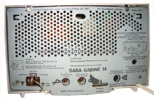 Sabine 14; SABA; Villingen (ID = 1290318) Radio