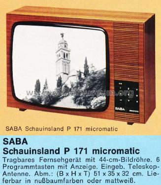 Schauinsland micromatic P171; SABA; Villingen (ID = 1287696) Television