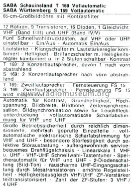 Schauinsland T169 Vollautomatic; SABA; Villingen (ID = 2914065) Televisore