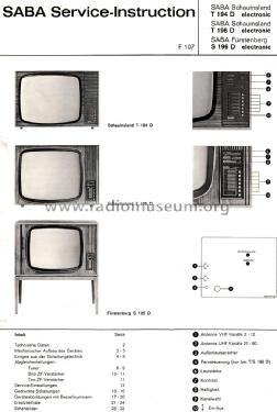 Schauinsland T196D electronic; SABA; Villingen (ID = 2048469) Television