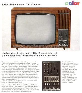 Schauinsland T2280E color; SABA; Villingen (ID = 2050987) Television