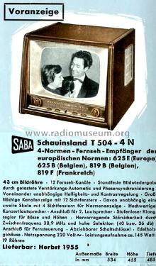 Schauinsland T504-4N; SABA; Villingen (ID = 2902764) Television