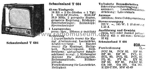 Schauinsland T604; SABA; Villingen (ID = 2675050) Television