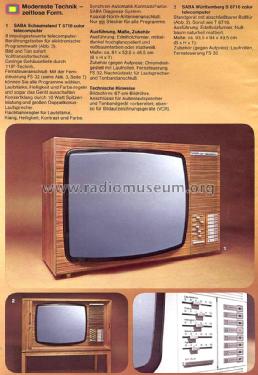 Schauinsland T6716 color telecomputer; SABA; Villingen (ID = 2053567) Television