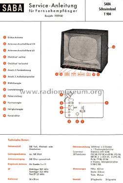 Schauinsland T904; SABA; Villingen (ID = 2042644) Television