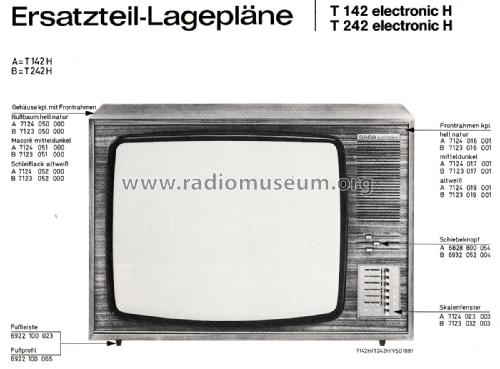 Schauinsland T 142 electronic H; SABA; Villingen (ID = 2049255) Television