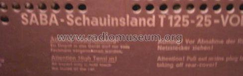 Schauinsland T125-25 Vollautomatic; SABA; Villingen (ID = 202401) Television
