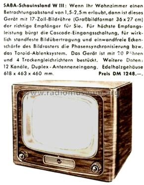Schauinsland W III ; SABA; Villingen (ID = 2902879) Fernseh-E
