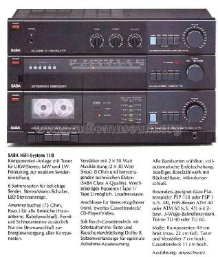 Soft Operating Stereo Cassette Deck CD 110; SABA; Villingen (ID = 2047762) R-Player