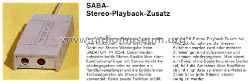 Stereo-Playback-Zusatz SPZ125; SABA; Villingen (ID = 1004346) mod-past25