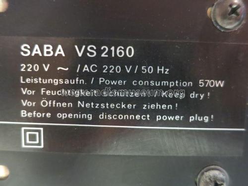 Stereo Verstärker VS 2160; SABA; Villingen (ID = 2050703) Ampl/Mixer