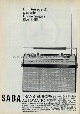 Transeuropa Automatic ; SABA; Villingen (ID = 361423) Radio