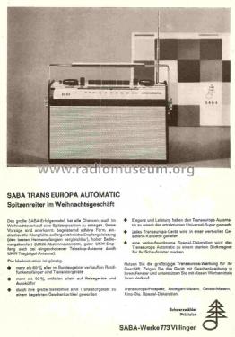 Transeuropa Automatic ; SABA; Villingen (ID = 739090) Radio