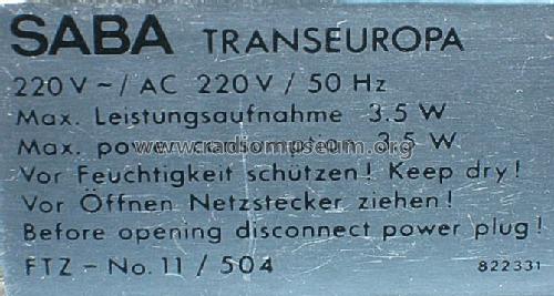 Transeuropa R177; SABA; Villingen (ID = 581157) Radio