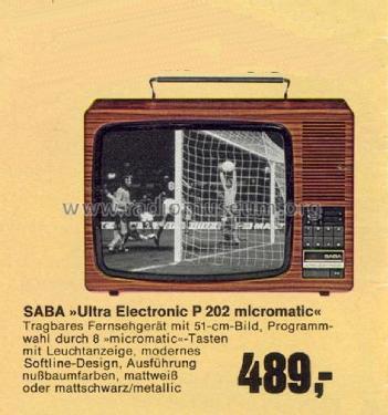 Ultra Electronic P-202 micromatic; SABA; Villingen (ID = 1762595) Television