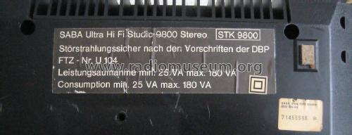 Ultra HiFi Studio 9800 Stereo; SABA; Villingen (ID = 421844) Radio