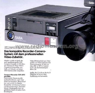 Ultracolor Compact-Video-Recorder CVR 6073 portable; SABA; Villingen (ID = 2050586) Sonido-V