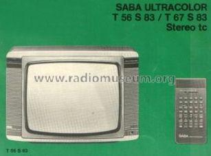 Ultracolor T 67 S 83 Stereo tc; SABA; Villingen (ID = 1168373) Television