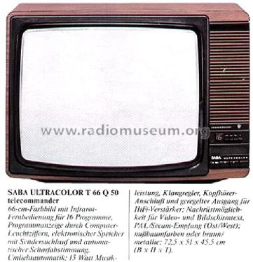 Ultracolor Telecommander T66Q50; SABA; Villingen (ID = 2054337) Televisore