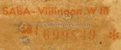 Villingen W III ; SABA; Villingen (ID = 2124316) Radio