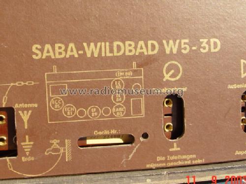 Wildbad W5-3D; SABA; Villingen (ID = 26081) Radio