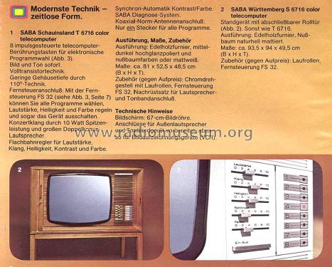 Württemberg Color Telecomputer S6716; SABA; Villingen (ID = 2053607) Television