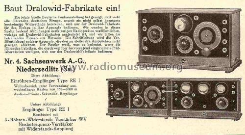 Eswe RE1 ; Sachsenwerk bis 1945 (ID = 854722) Radio