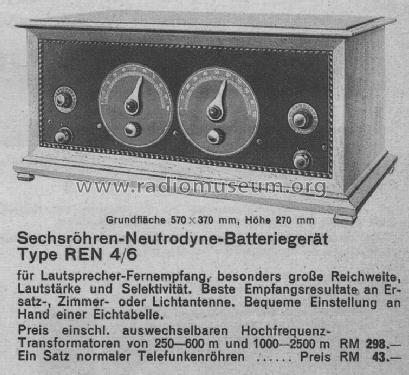 Eswe REN4/6; Sachsenwerk bis 1945 (ID = 59135) Radio