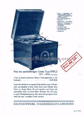 Eswe RWLS; Sachsenwerk bis 1945 (ID = 1193545) Radio