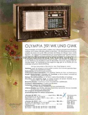Olympia 391GWK; Sachsenwerk bis 1945 (ID = 698283) Radio
