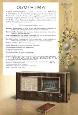 Olympia 394W; Sachsenwerk bis 1945 (ID = 707721) Radio