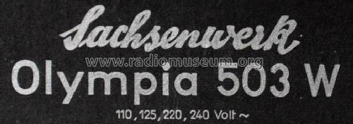 Olympia 503W; Sachsenwerk (ID = 616583) Radio