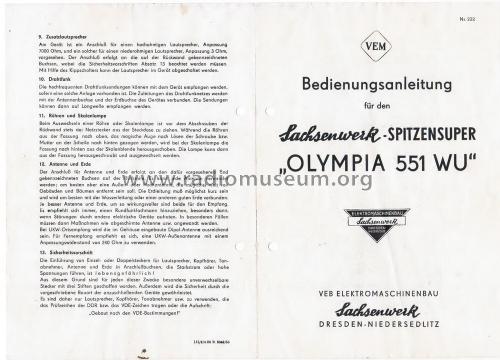 Olympia 551WU; Sachsenwerk (ID = 2468374) Radio