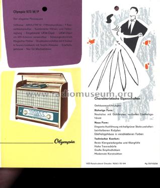 Olympia Phonosuper 573W/P; Sachsenwerk (ID = 1372933) Radio