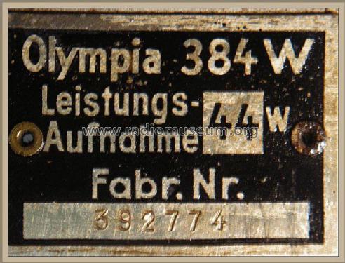 Olympia 384W; Sachsenwerk bis 1945 (ID = 1750442) Radio