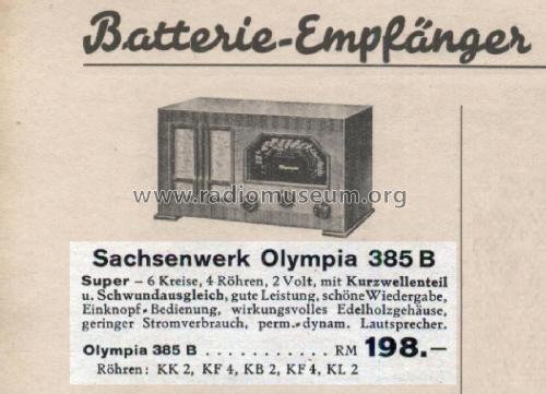 Olympia 385B; Sachsenwerk bis 1945 (ID = 2817211) Radio
