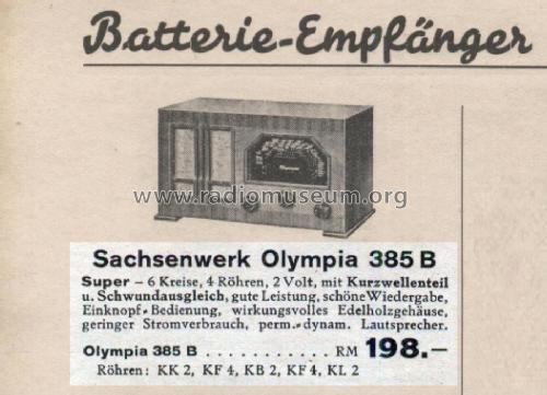 Olympia 385B; Sachsenwerk bis 1945 (ID = 2817211) Radio