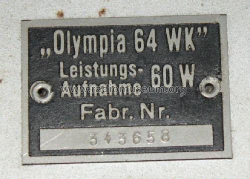 Olympia 64WK; Sachsenwerk bis 1945 (ID = 2440862) Radio