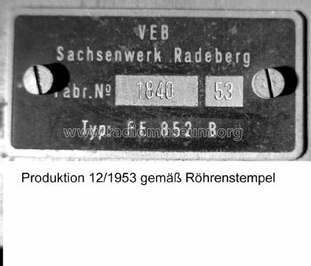 Rembrandt FE852B; Sachsenwerk Radeberg (ID = 2379757) Fernseh-E