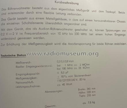 Röhrenvoltmeter RVM 103; Sachsenwerk Radeberg (ID = 3185062) Equipment
