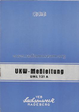 UKW-Meßleitung UML 131 A; Sachsenwerk Radeberg (ID = 1660749) Ausrüstung