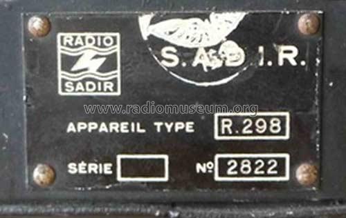 Haut-parleur R298; SADIR S.A.D.I.R. (ID = 2210497) Lautspr.-K