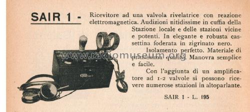 SAIR 1 ; SAIR - SIR; Torino (ID = 2952329) Radio